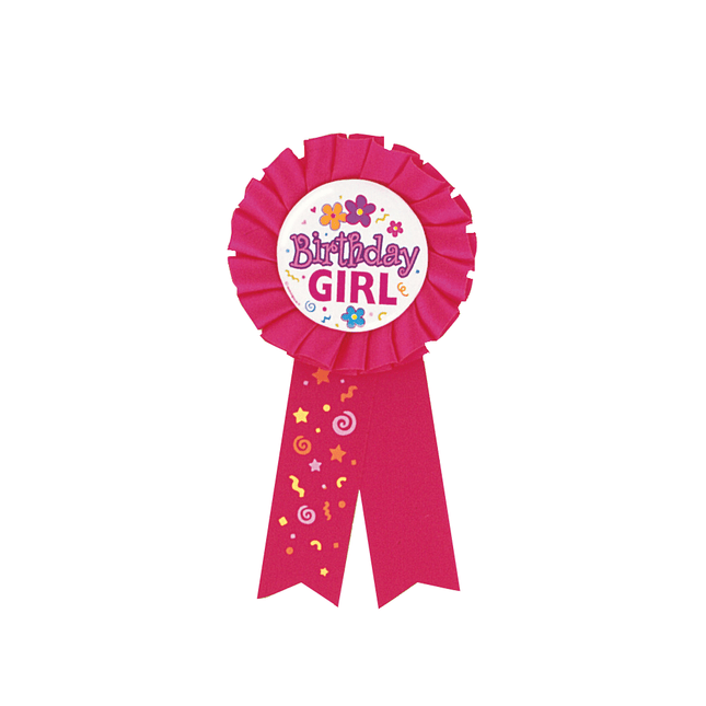 Rozet Birthday Girl 14cm van Unique koop je bij Partywinkel