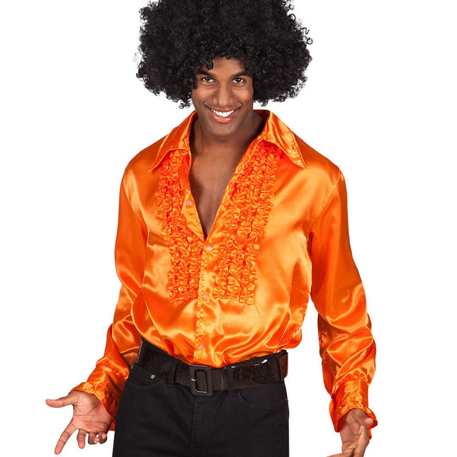Ruffle Blouse Heren Oranje van Boland koop je bij Partywinkel