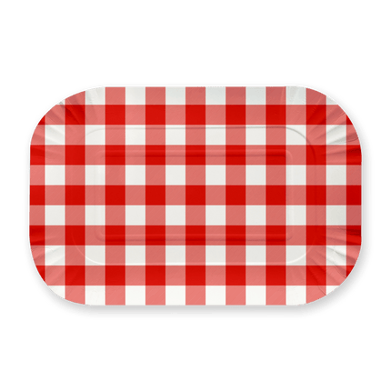 Ruit Serveerschaal Rood Wit 2st van WeFiesta koop je bij Partywinkel