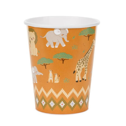 Safari Bekers Oranje 220ml 6st van Partydeco koop je bij Partywinkel