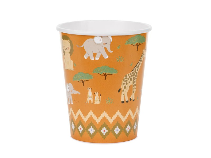 Safari Bekers Oranje 220ml 6st van Partydeco koop je bij Partywinkel