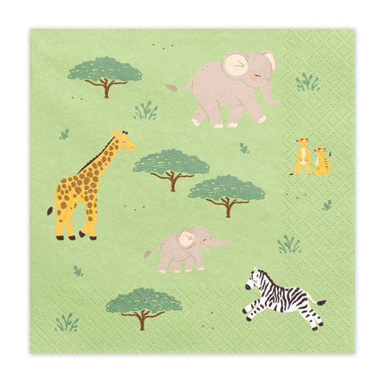 Safari Servetten 2 Laags 33cm 12st van Partydeco koop je bij Partywinkel