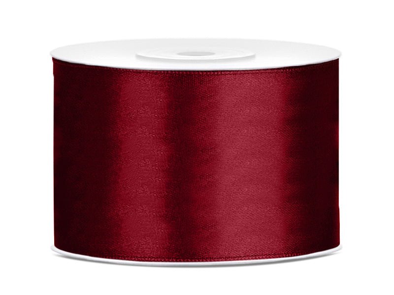 Satijn Lint Bordeaux Rood 50mm 25m van Partydeco koop je bij Partywinkel