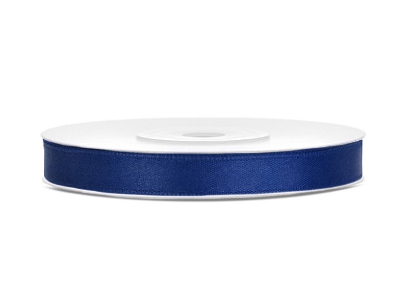 Satijn Lint Donkerblauw 6mm 25m van Partydeco koop je bij Partywinkel