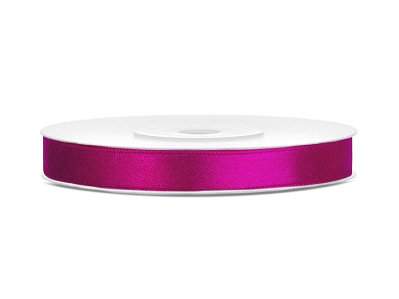 Satijn Lint Fuchsia Donker 6mm 25m van Partydeco koop je bij Partywinkel