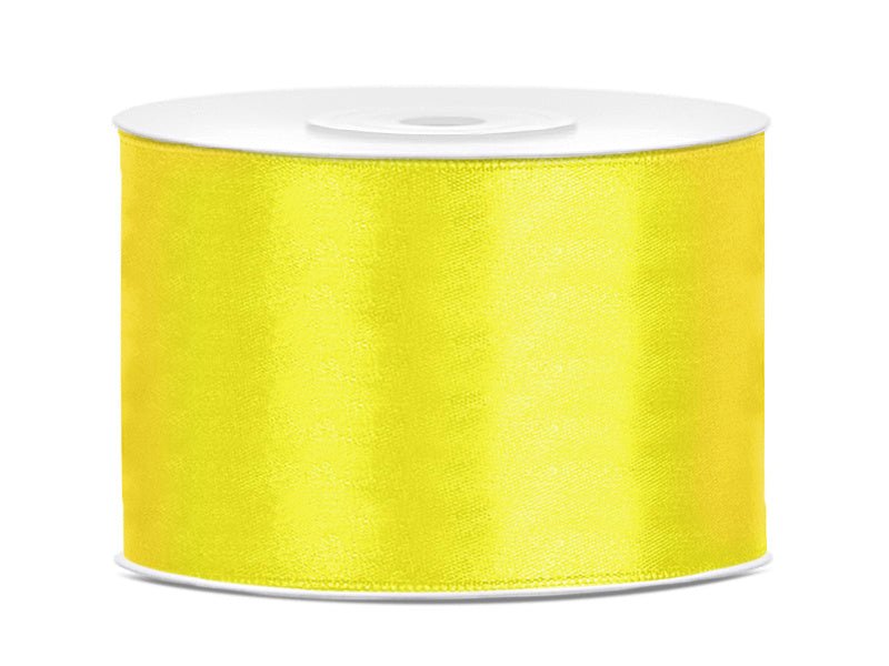 Satijn Lint Geel 50mm 25m van Partydeco koop je bij Partywinkel