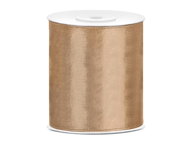 Satijn Lint Goud 100mm 25m van Partydeco koop je bij Partywinkel