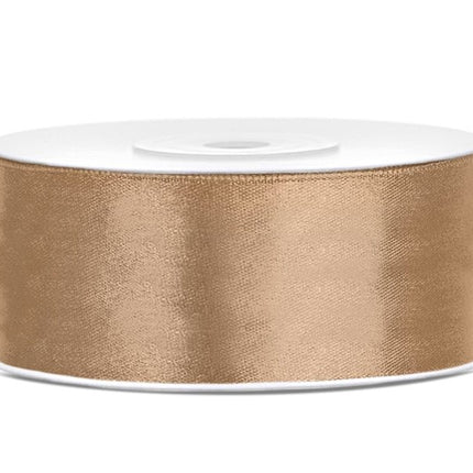 Satijn Lint Goud 25mm 25m van Partydeco koop je bij Partywinkel