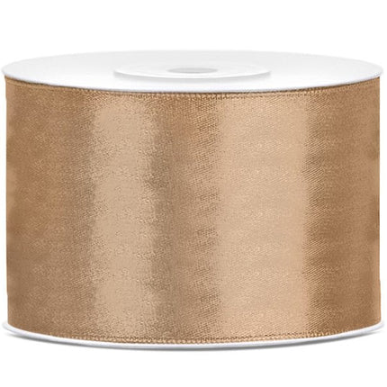Satijn Lint Goud 50mm 25m van Partydeco koop je bij Partywinkel