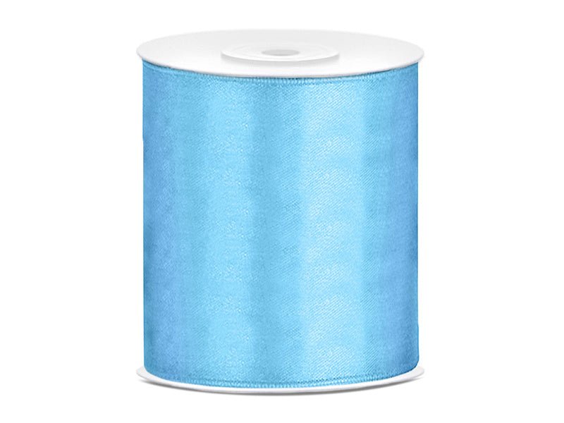 Satijn Lint Lichtblauw 100mm 25m van Partydeco koop je bij Partywinkel