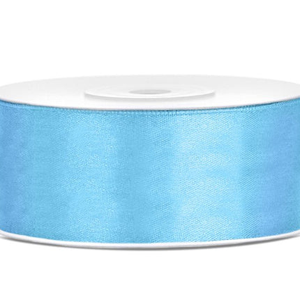 Satijn Lint Lichtblauw 25mm 25m van Partydeco koop je bij Partywinkel