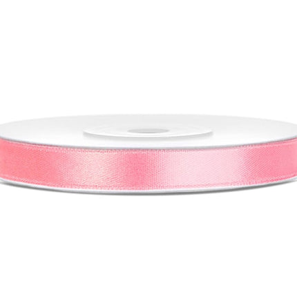 Satijn Lint Lichtroze 6mm 25m van Partydeco koop je bij Partywinkel