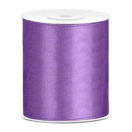 Satijn Lint Lila 100mm 25m van Partydeco koop je bij Partywinkel