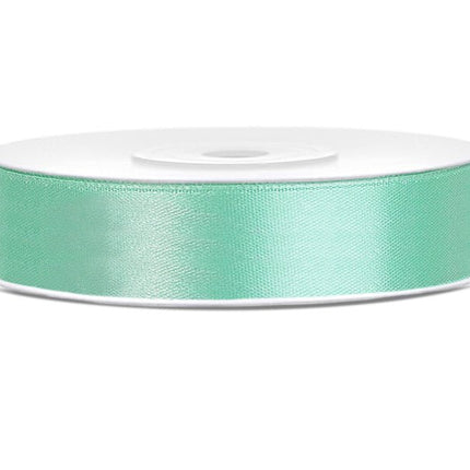 Satijn Lint Mintgroen Groen 12mm 25m van Partydeco koop je bij Partywinkel