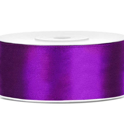 Satijn Lint Paars 25mm 25m van Partydeco koop je bij Partywinkel