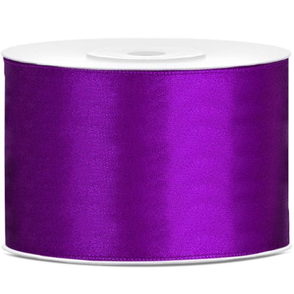Satijn Lint Paars 50mm 25m van Partydeco koop je bij Partywinkel