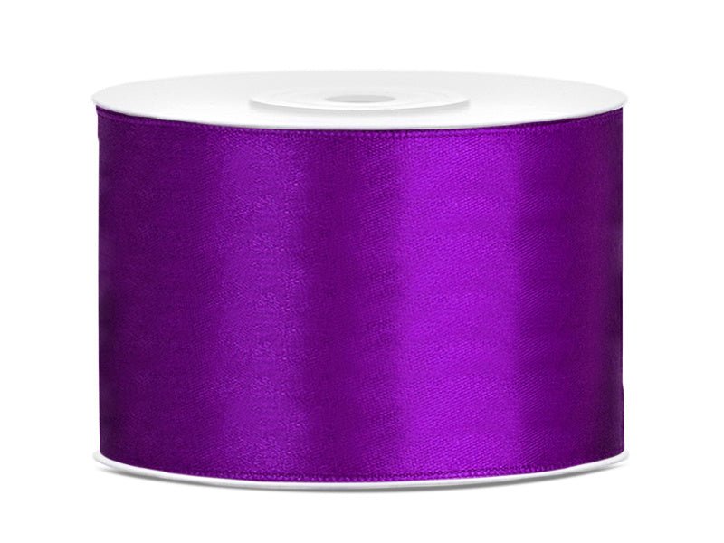 Satijn Lint Paars 50mm 25m van Partydeco koop je bij Partywinkel