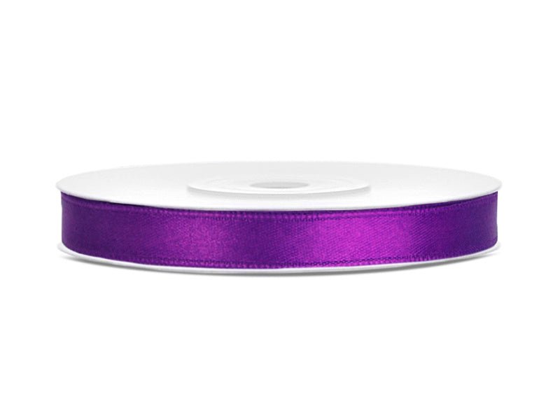 Satijn Lint Paars 6mm 25m van Partydeco koop je bij Partywinkel
