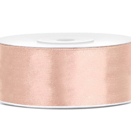 Satijn Lint Perzikkleur 25mm 25m van Partydeco koop je bij Partywinkel