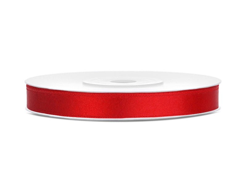 Satijn Lint Rood 6mm 25m van Partydeco koop je bij Partywinkel