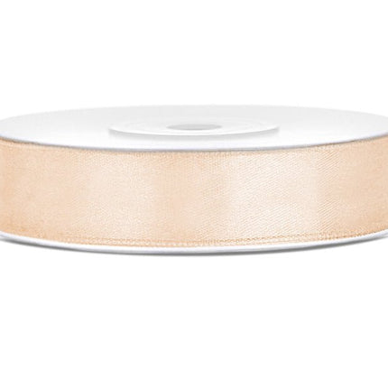 Satijn Lint Vanille Creme 12mm 25m van Partydeco koop je bij Partywinkel