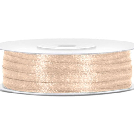 Satijn Lint Vanille Creme 3mm 50m van Partydeco koop je bij Partywinkel
