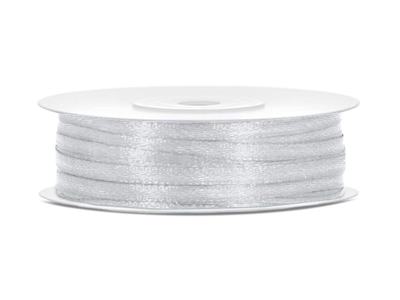Satijn Lint Zilver 3mm 50m van Partydeco koop je bij Partywinkel