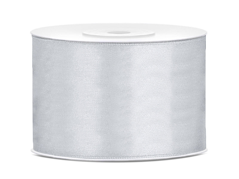 Satijn Lint Zilver 50mm 25m van Partydeco koop je bij Partywinkel