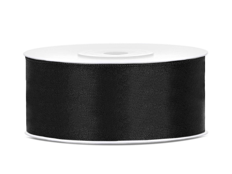 Satijn Lint Zwart 25mm 25m van Partydeco koop je bij Partywinkel