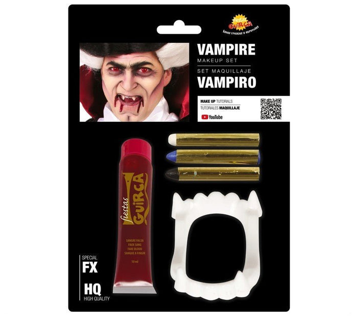 Schminkset Vampier met Gebit 20ml van Fiestas Guirca koop je bij Partywinkel