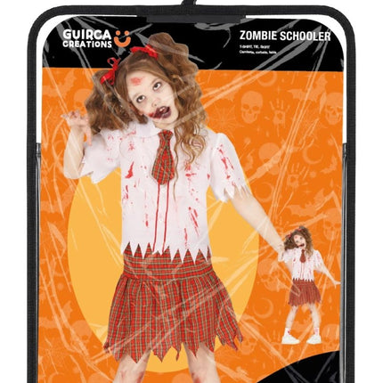 Schoolmeisje Kostuum Rood Wit Zombie van Fiestas Guirca koop je bij Partywinkel