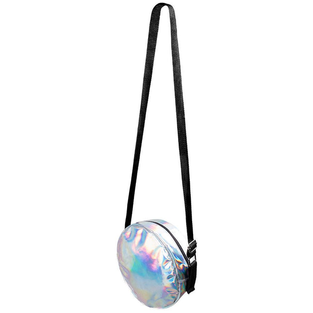 Schoudertasje Holografisch Zilver 20cm van Boland koop je bij Partywinkel