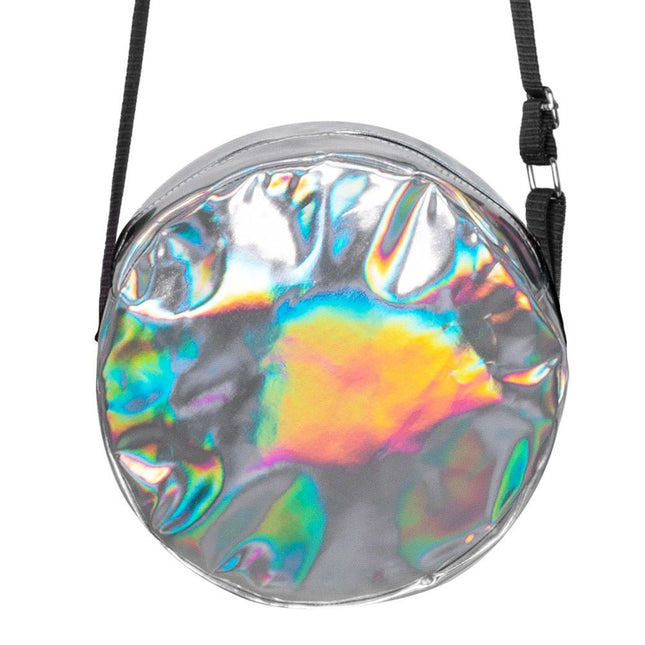 Schoudertasje Holografisch Zilver 20cm van Boland koop je bij Partywinkel