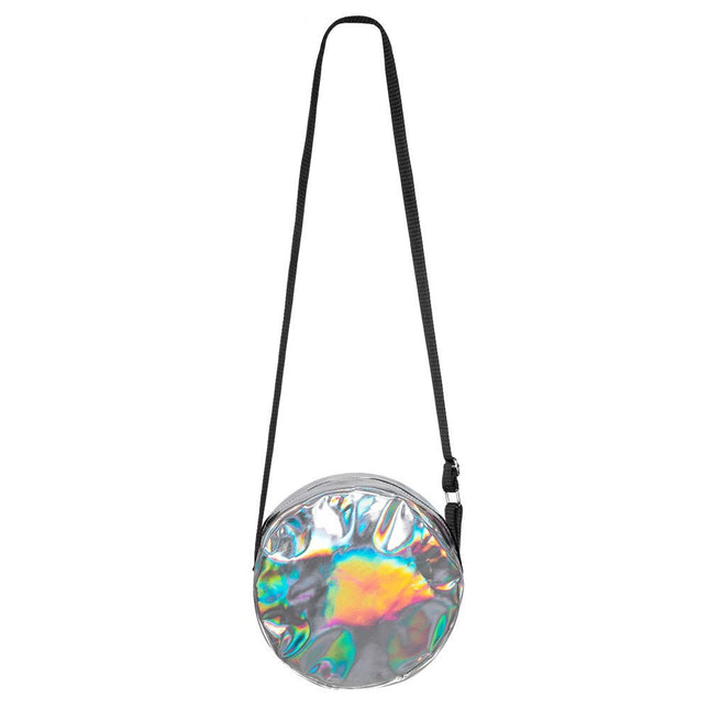 Schoudertasje Holografisch Zilver 20cm van Boland koop je bij Partywinkel