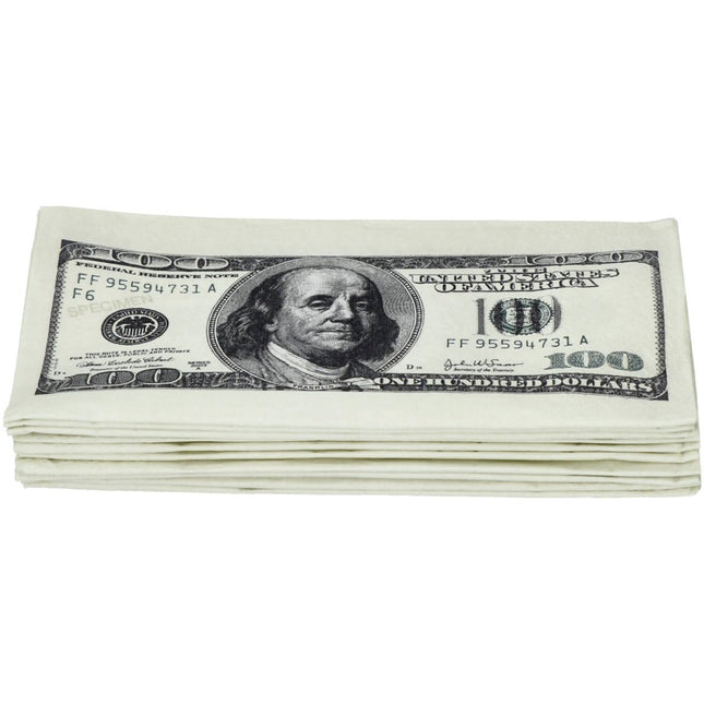 Servetten - 100 dollar - 33 x 33 cm - 10 stuks van Folat koop je bij Partywinkel