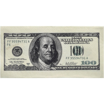 Servetten - 100 dollar - 33 x 33 cm - 10 stuks van Folat koop je bij Partywinkel