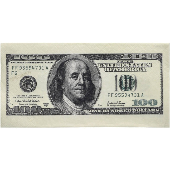 Servetten - 100 dollar - 33 x 33 cm - 10 stuks van Folat koop je bij Partywinkel