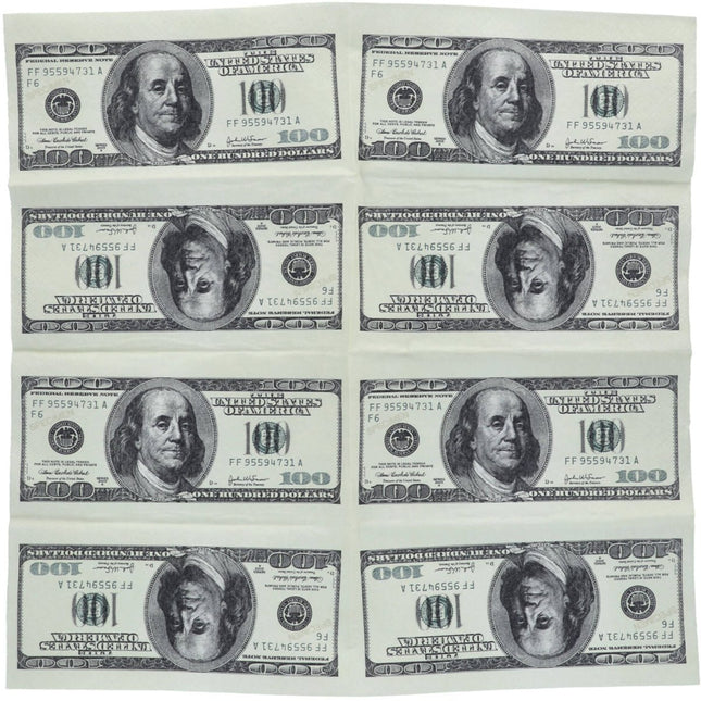 Servetten - 100 dollar - 33 x 33 cm - 10 stuks van Folat koop je bij Partywinkel