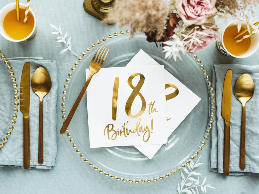 Servetten 18 Jaar Wit 33cm 20st van Partydeco koop je bij Partywinkel
