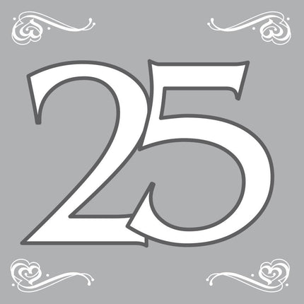 Servetten 25 Zilver 33cm 20st van Folat koop je bij Partywinkel