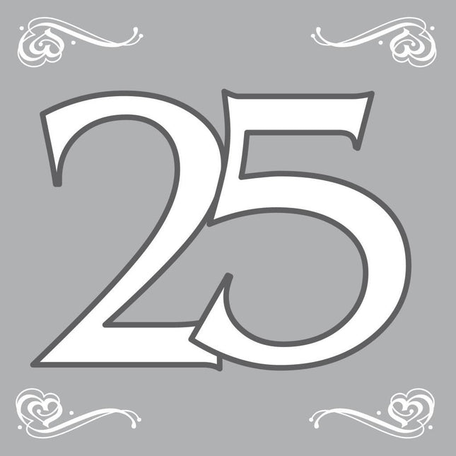 Servetten 25 Zilver 33cm 20st van Folat koop je bij Partywinkel