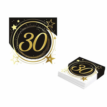 Servetten 30 Jaar 33cm 12sr van Fiestas Guirca koop je bij Partywinkel
