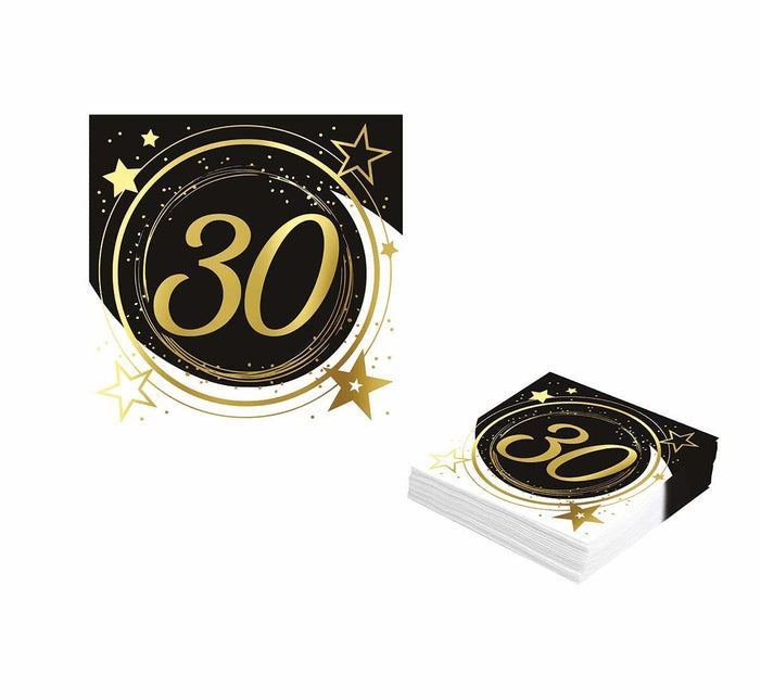 Servetten 30 Jaar 33cm 12sr van Fiestas Guirca koop je bij Partywinkel