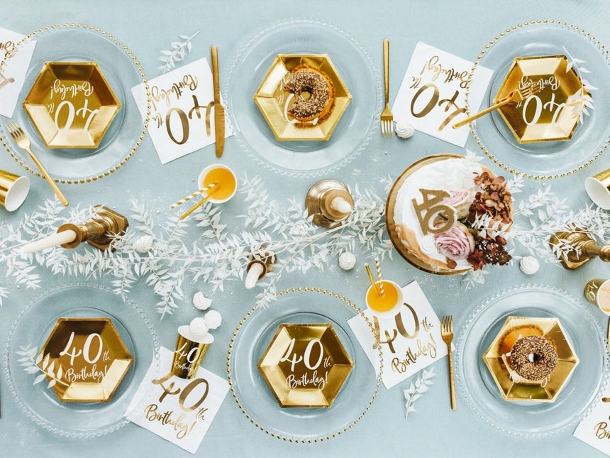 Servetten 40 Jaar Wit 33cm 20st van Partydeco koop je bij Partywinkel