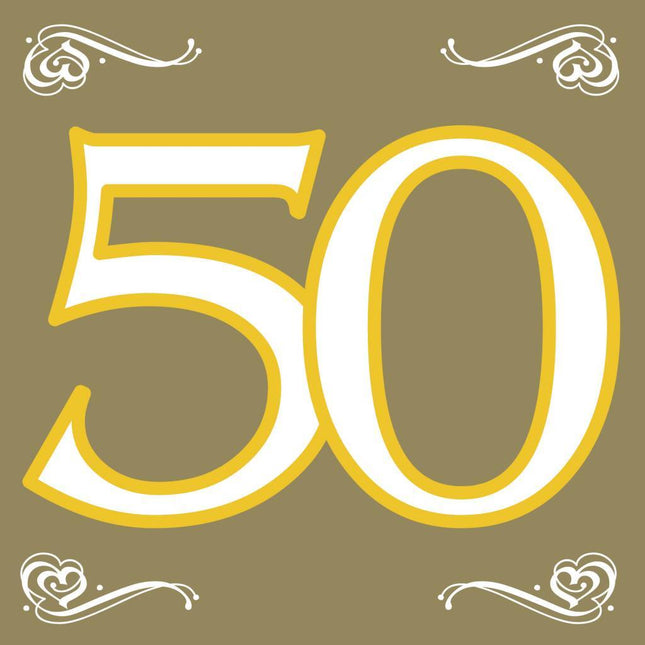Servetten 50 Goud 33cm 20st van Folat koop je bij Partywinkel