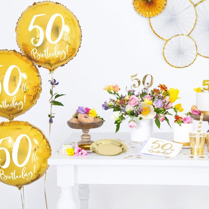 Servetten 50 Jaar Wit 33cm 20st van Partydeco koop je bij Partywinkel