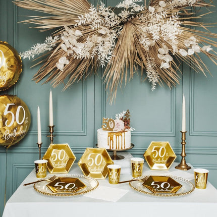 Servetten 50 Jaar Wit 33cm 20st van Partydeco koop je bij Partywinkel