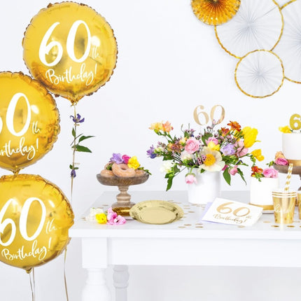 Servetten 60 Jaar Wit 33cm 20st van Partydeco koop je bij Partywinkel