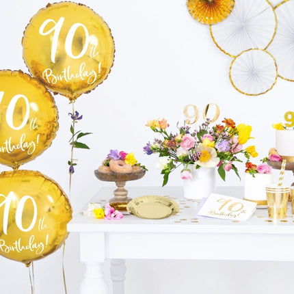 Servetten 90 Jaar Wit 33cm 20st van Partydeco koop je bij Partywinkel