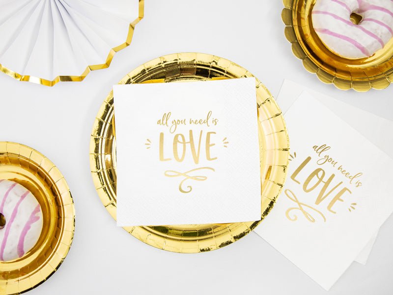 Servetten All You Need Is Love 33cm 20st van Partydeco koop je bij Partywinkel